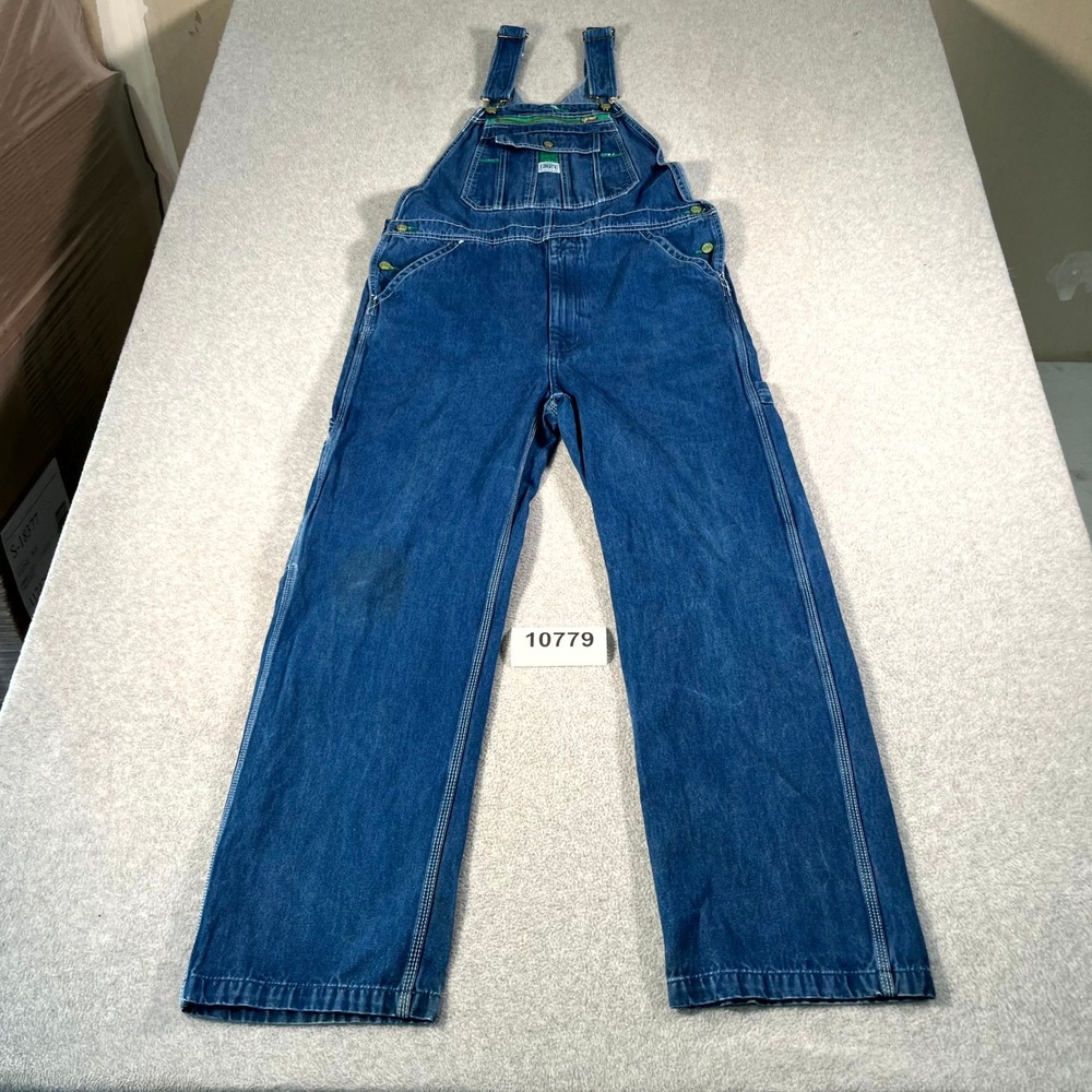 Liberty Bib Overalls Men's 34x30 Blue Denim Triple Stitch Adjustable Suspenders